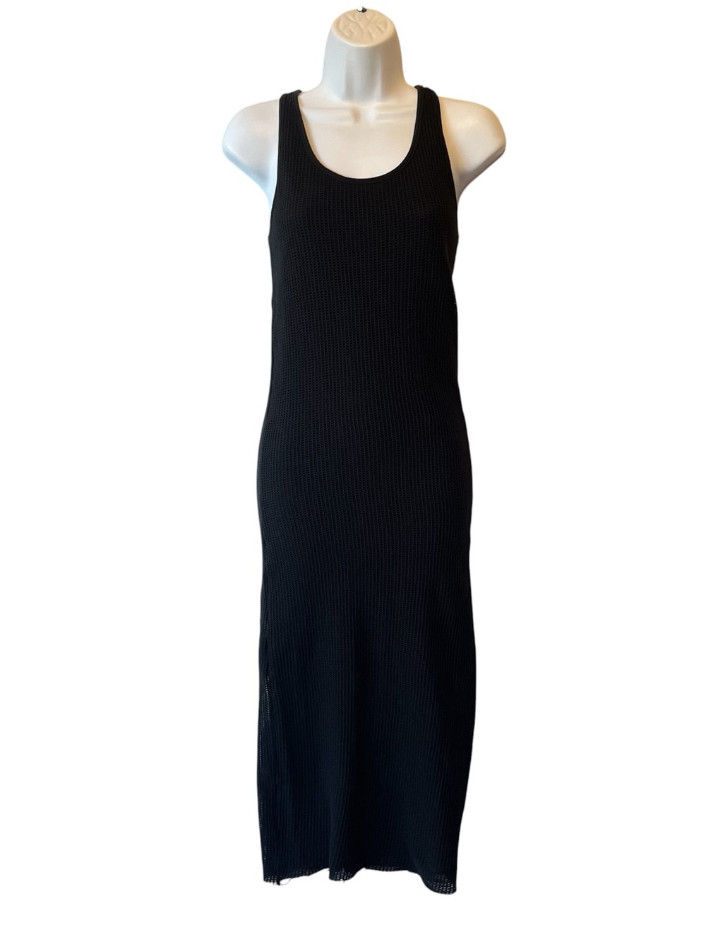 NSF Amelia Mesh knit midi dress Small Black Racerback tank Sleeveless Womens